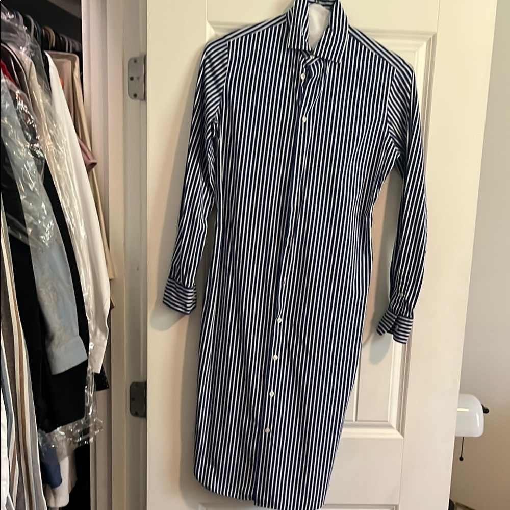 Polo by Ralph Lauren Blue and White Striped Dress Shirt